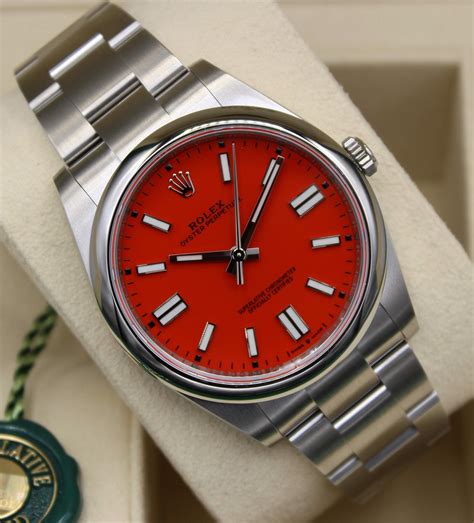 rolex oyster perpetual datejust red dial|rolex datejust 41 stainless steel.